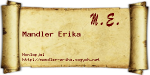 Mandler Erika névjegykártya